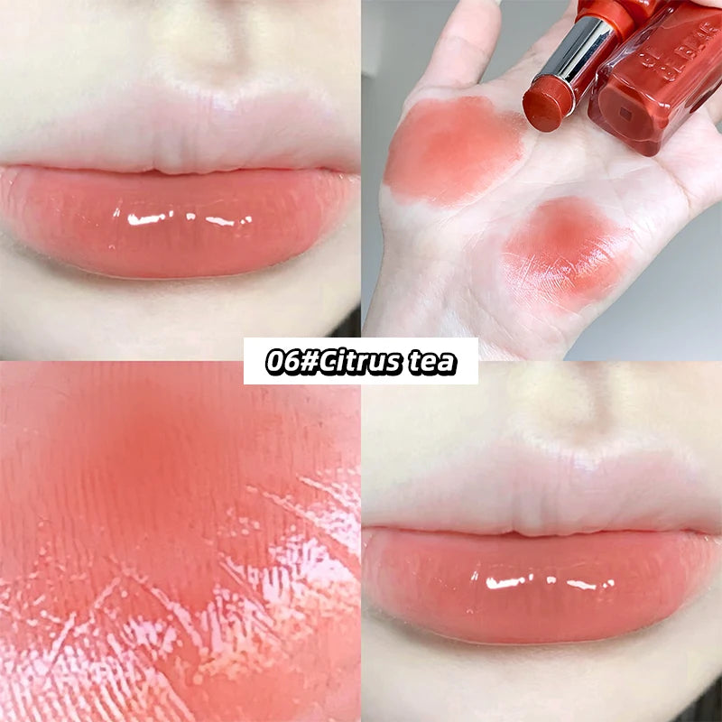 YICKYUE  -  Water Mirror Lipstick Lasting Non-stick Cup Moisturizing Crystal Jelly Pink Lipsticks Lip Tint Solid Lip Gloss Makeup Cosmetics