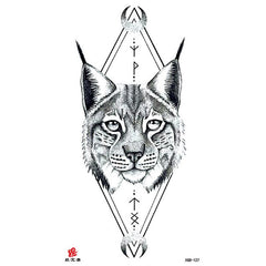 Fake Tattoo Sticker For Men Women Children Tiger Wolf Death Skull Temporary Tattoo Fake Henna Skeleton King Animal Tatoo
