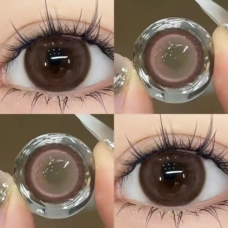YICKYUE  -  1Pair Color Colour Contacts Lenses Korea Natural Big Eye Brown Lenses Black Beauty Pupil Makeup Lenses Fast Shipping