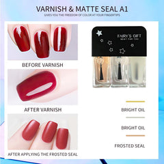 Three Color Nail Polish Set Clear White Polish Oil Shiny Sequins Quick Drying Baking Free Longlasting Waterproof Polish Nail Art