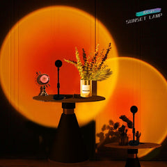 Sunset Projector Lamp Rainbow Atmosphere Led Night Light for Home Bedroom Coffe shop Background Wall Decoration USB Table Lamp