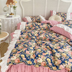 Yickyue - Aesthetic Home Decor Bedding Floral Duvet Cover Sheet Set