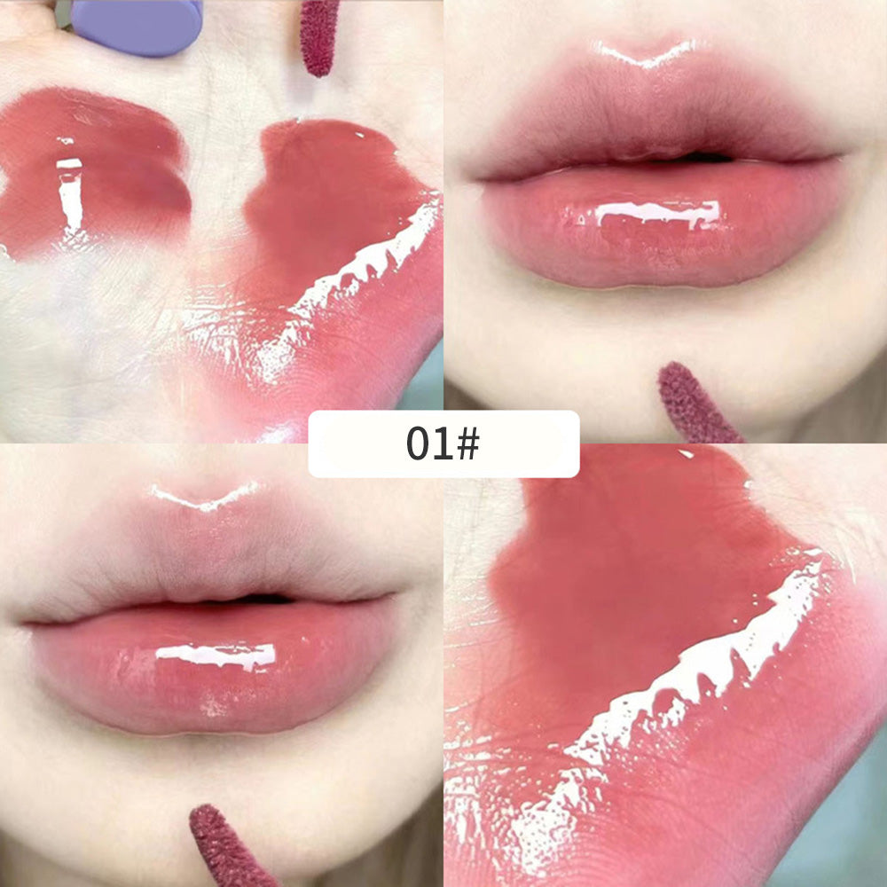 YICKYUE  -  Purple Plumping Lip Gloss Mirror Water Gloss Shining and Moisturizing Highly Pigmented Lip Stain for Girls and Women