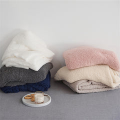 YICKYUE  -  Knitted Fleece Half Blanket, Nordic Style, Multi-Functional, Home Soft Wear, Soft Sofa Blanket, Monochromatic, Autumn and Winter