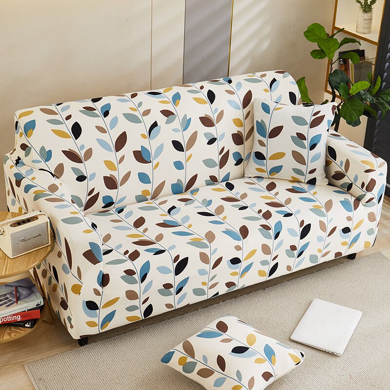 Flowers Pattern Elastic Sofa Cover Tight Wrap All-inclusive Slip-resistant Sofa Towel Sectional Couch Cover 1/2/3/4 seater