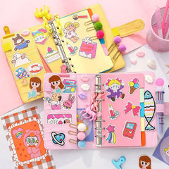 W&G Girl Loose-leaf Diary Planner Organizer Notebook Ledger Cute Korean Kawaii Travel Journals Notebook Handbook 18 Sets Suit