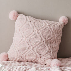 Blanket Chic Knitted Blanket With Balls Chenille Crochet Warm Bedspread Pink Throw Blankets for Bed Sofa P