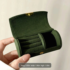 Portable Velvet Jewelry Box with Compartments Compact Travel Jewelry Organizer for Rings Earrings Bracelets Storage Case Gift