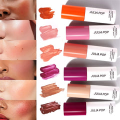 Yickyue 6 Colors Liquid Blush Velvet Matte Blusher Natural Orange Peach Blush Face Pigment Long Lasting Cheek Tint Make Up Maquiagem