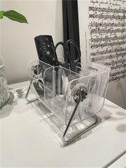 Acrylic Clear Remote Control Holder Desktop Home Decoration Bathroom Makeup Cosmetic Storage Box Glasses Sundries Organizer