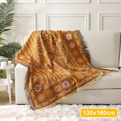 YICKYUE  -  Bohemian Thread Quilt: Multi-Functional Sofa Leisure Blankets with Tassels - Suitable for Camping and All Seasons