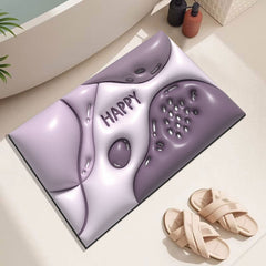 Yickyue 3D Pattern Diatom Ooze Bathroom Rug Super Water Absorbent Eco-Friendly Bath Door Carpet Anti-slip Quick Dry Washroom Floor Mat