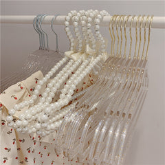 Glittering Powder Transparent Plastic Skirt Clothes Rack Pearl Girl Heart Clothes Rack Cloakroom Clothes Rack