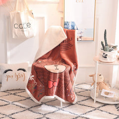 Soft Warm Coral Fleece Children Blanket Winter Sheet Bedspread Sofa Mechanical Wash Double Thick Cartoon Flannel Blankets