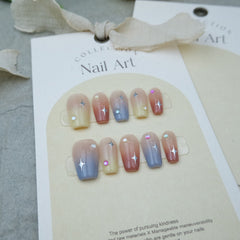Gradient Star Handmade Press On Nails