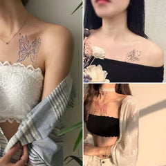 Yickyue 30PC Red Butterfly Temporary Tattoo Waterproof Colorful Arm Wrist Chest Fake Tattoo Stickers For Women Grils Flash Decals Tatoos