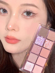 Yickyue 10 Colors Charming Purple Eyeshadow Palette Make Up Glitter Eye Shadow Pigment Shimmer Diamond Eye Palett Cosmetics
