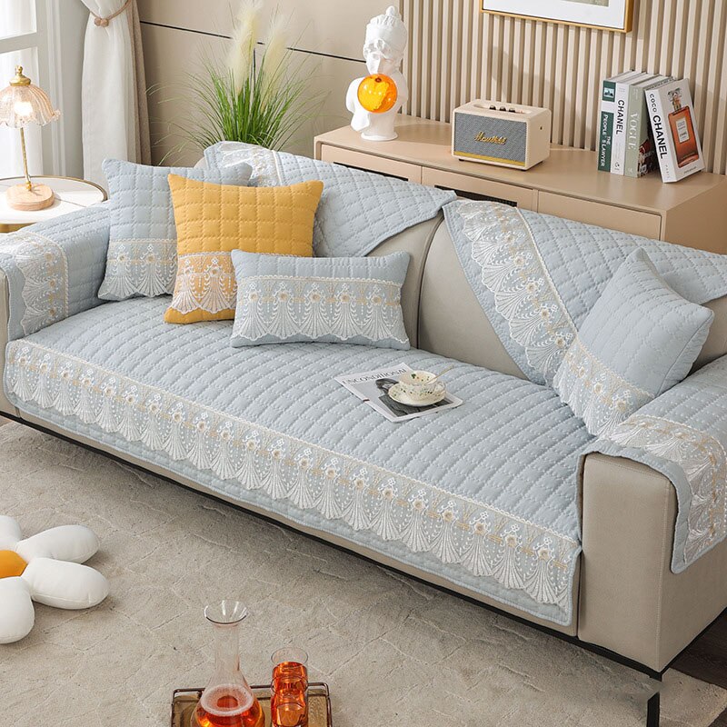 Autumn Winter Plush Sofa Covers Soft Peony Couch Cover Sofa Towel Sofa Cushion Continental Solid Color Sofa Towel Seat Cover