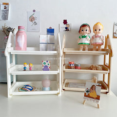 Yickyue Bathroom Double-layer Storage Rack Dresser Cosmetics Storage Rack Children's Toys Handmade Ornaments Hand Office Display Table