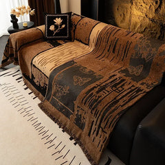 YICKYUE  -  Chenier Vintage Sofa Cover Cloth Anti Cat Scratch Anti Slip Backrest Towel  A Whole Fully Enclosed Dust Couch Cover Cloth 3 Seat