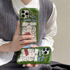 Yickyue INS Air Bag Puff Shockproof Phone Case For apple iPhone 14 Plus 11 12 13 Pro Max 14pro Soft Cover Cute Cartoon Label Gasbag Capa