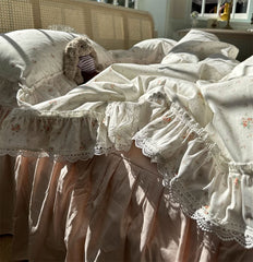 YICKYUE  -  Romantic sweet fairyfair pastoral floral bedding set,twin full queen king cotton home textile bed sheet pillow case quilt cover