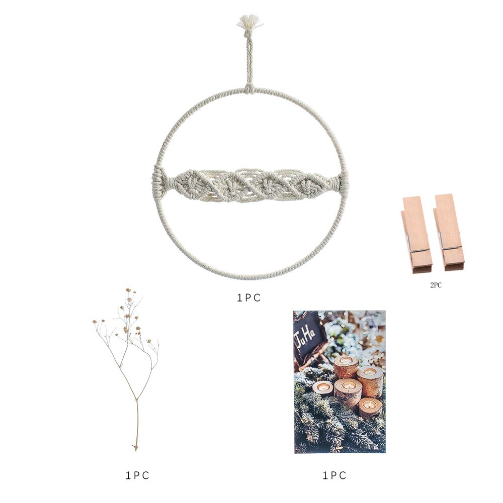 Photo Display Macrame Wall Hanging Boho Home Decor Aesthetic Room Decoration Wall Tapestry Women Bedroom Apartment Garden Decor