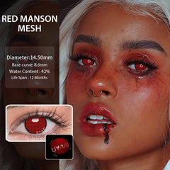YICKYUE  -  1 Pair Anime Cosplay Contacts Lenses Color Contact Lenses Anime lenses Red Lens White Lenses Anime Accessories Pink Lenses