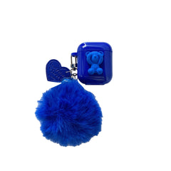 Blue silicone ins bear earphone case for apple airpods pro 1 2 3 charging box wireless bluetooth capa for airpod soft shell