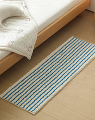 Long Tufting Stripe Bedroom Rug Bathrooom Mat Geometric Soft Fluffy Bathmat Bedside Carpet Floor Anti Slip Pad Chic Home Decor