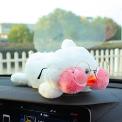 1pc 30cm Lovely Lalafanfan Cafe Duck Plush Car Drawer Dolls Korean Cute Netred Wearing Duck Paper Towel Pumping Stuffed Toys