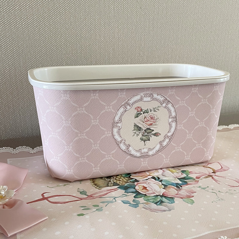 YICKYUE  -  Small Wall Hanging Trash Can Bathroom Leather Plastic Storager Kitchen Desktop Waste Bin Wastebasket Cloakroom Storage Box