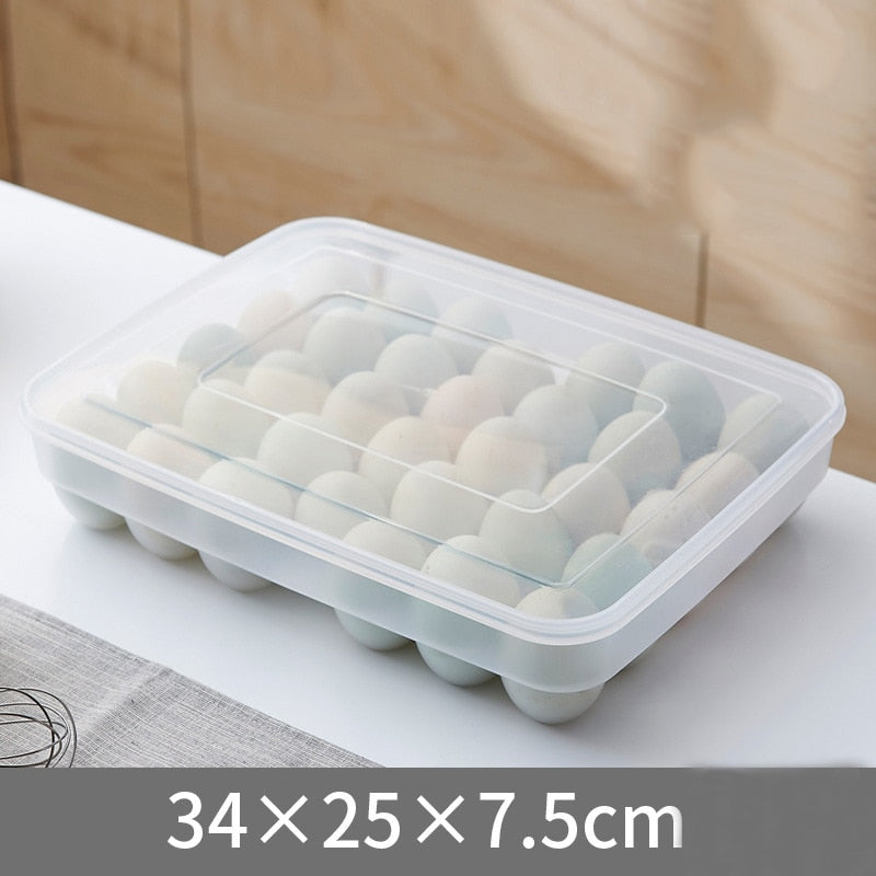 34 Grid Egg Storage Box Refrigerator Food Preservation Box Organizer Kitchen Accessories Plastic Tray Vegetable Rack Drop-proof