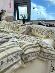 Fre Small Floral 8m Cotton Bedding Set Quilt Cover Pure Cotton Bed Canopy Four Piece Bedding Set Double Layered Weave