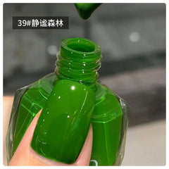 YICKYUE  -  12ML/bottle 45 Color New Nail Polish Can't Be Torn and Pulled, No Baking, Oily Green Rose, Bright Red, Bare Color, with Flash