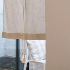 YICKYUE  -  Semi Sheer Curtains for Home Living Room Dining, Japanese Style Drapery Linen, Blended Curtain Rod Pocket, Naturally Soft