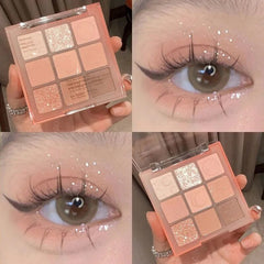 Yickyue Flash 9-Color Eye Shadow Plate Pearl Flash Matte Eye Shadow Plate Pearl Flash Eye Shadow Eye Palette High Quality Eye Makeup New