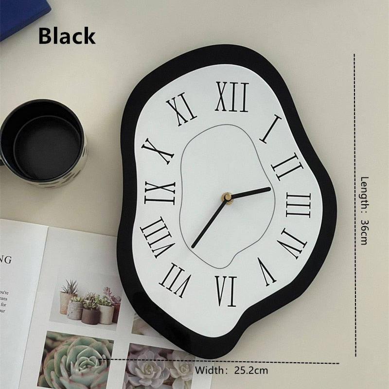 Yickyue CuteLife Nordic Acrylic Blue Large Wall Clock Living Room Home Decoration Clock Stylish Desktop Silent Modern Design Wall Clock