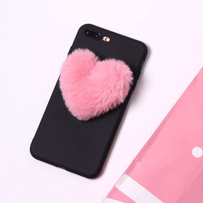 3D Love hair ball phone case for iphone 12 pro max xs max xr x 7 8 plus mini 11 soft silicone cover capa conque