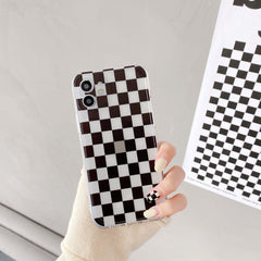 Lattice checkerboard soft silicone phone case for iphone 12 11 pro max mini 7 x xr 8 plus xsmax shockproof protective conque