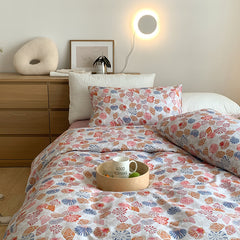 YICKYUE  - Four-piece Cotton Retro Bed Sheet Duvet Cover Student Dormitory