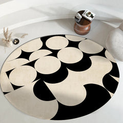 YICKYUE  -  Living Room Carpet Home Decoration Round Large Area Luxury Fluffy No Crease Rug Minimalism Comfortable Breathable Bedroom Mat