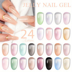 YICKYUE  -  Jelly Gel Nail Polish Transparent Nude Soak Semi-permanent Varnish Top Coat Gel Polish Nail Art All for Manicure