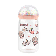 Transparent Glass Water Bottle with Lid Straw  Frosted Milk Cup Coffee Mug Cute Korean ins Student Adult Tour Drinking Bottle