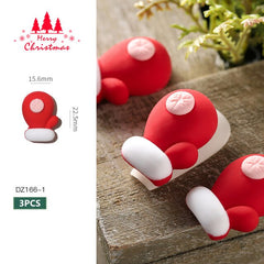 3pcs Xmas 3D Nail Decorations New Year Manicure Nail Accessories Christmas Tree Style Santa Claus DIY Design