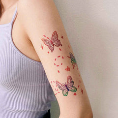 YICKYUE  -  15 Sheets Ins Style Butterfly Series Temporary Tattoos for Women Men Y2K Animal Fake Tattoo Sticker Arm Waist Body Art Tatoos
