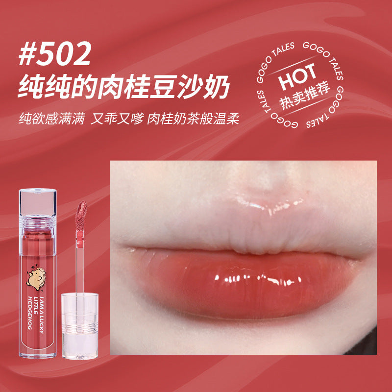 YICKYUE  -  Gogotales Mirror Water Lip Glaze Lipstick Hydrating Sheer Lipstick for Women Long Lasting Non-Stick Nude Lip Cosmetics Lip Tint
