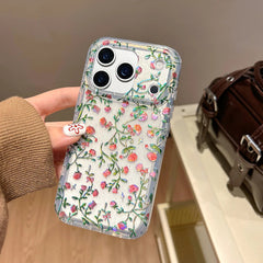 Lovely Flower Laser Glitter Phone Case for iPhone 14 15 16 16pro 16promax 17 17pro 17promax Shockproof Clear Anti-fall Cover