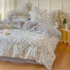 YICKYUE  -  Pastel Daisy Bedding Set - Sage Green
