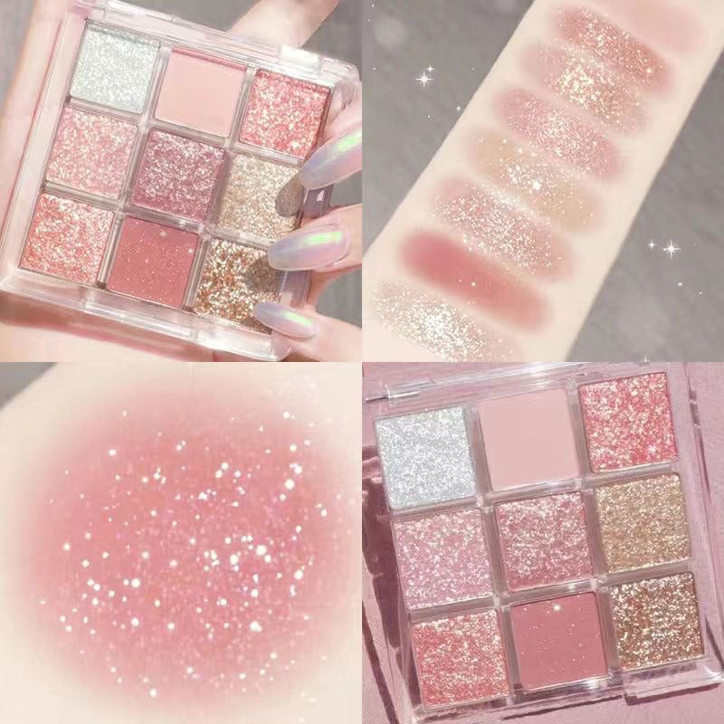 YICKYUE  -  Button Eye Shadow Palette Glitter Pearlescent Matte Brown Eyeshadow Long-lasting Shimmer Low Saturation Korean Makeup Cosmetic